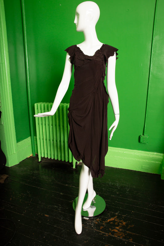 Sarah McCormack Gathered Silk Dress