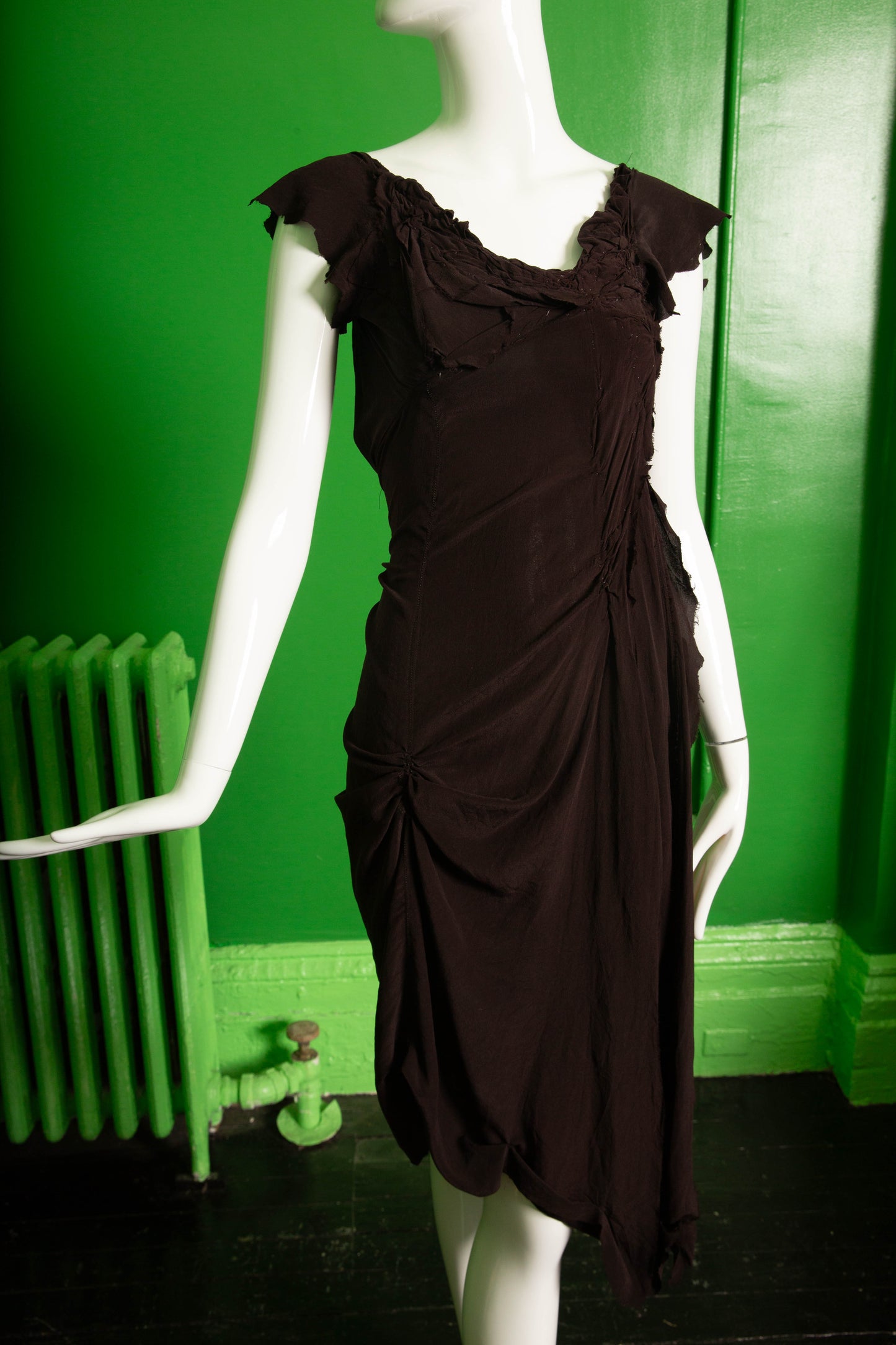 Sarah McCormack Gathered Silk Dress