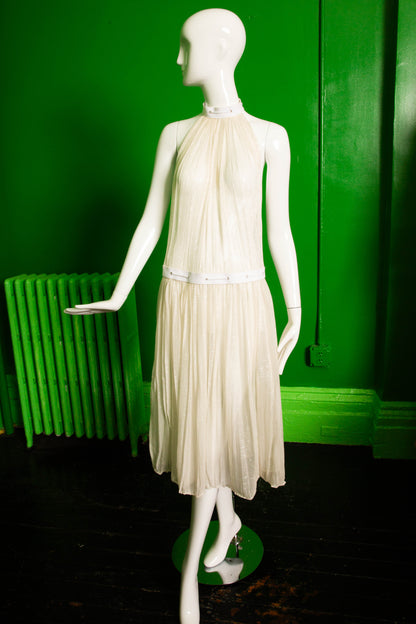 Aurem Biaix Silk Pleated Detachable Dress with Puff Train